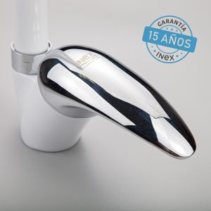 Monomando De Grifo De Cocina Blanco Para Fregadero INEX Europa Grande Monomando Para Agua Fría Y Caliente Lujosa Grifería Metálica Con Acabado Cromado Y Blanco